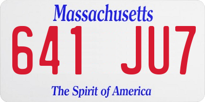 MA license plate 641JU7