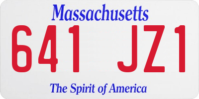 MA license plate 641JZ1