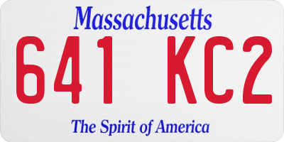 MA license plate 641KC2