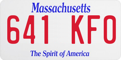 MA license plate 641KF0