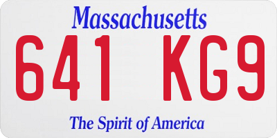 MA license plate 641KG9