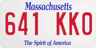 MA license plate 641KK0