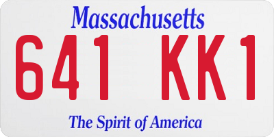 MA license plate 641KK1