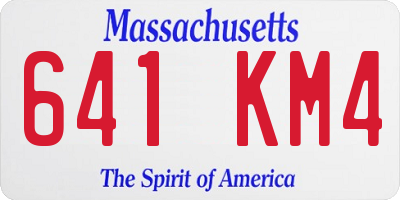 MA license plate 641KM4