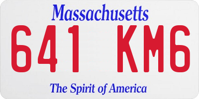 MA license plate 641KM6