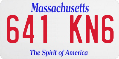 MA license plate 641KN6
