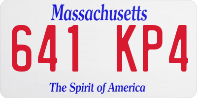 MA license plate 641KP4