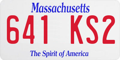 MA license plate 641KS2