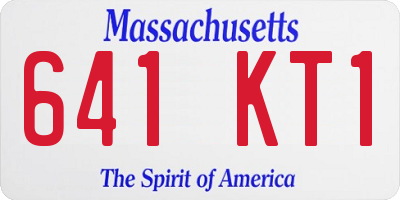 MA license plate 641KT1