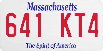 MA license plate 641KT4