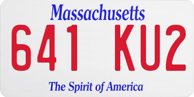 MA license plate 641KU2
