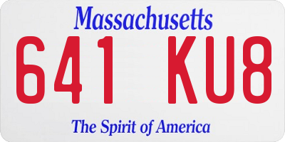 MA license plate 641KU8
