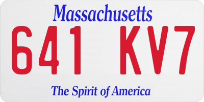 MA license plate 641KV7