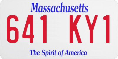 MA license plate 641KY1