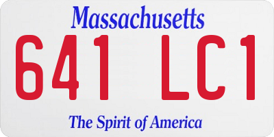 MA license plate 641LC1