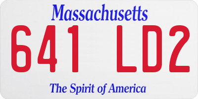 MA license plate 641LD2