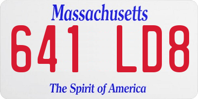 MA license plate 641LD8