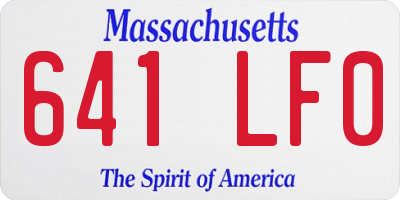 MA license plate 641LF0