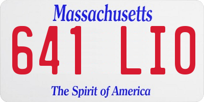 MA license plate 641LI0