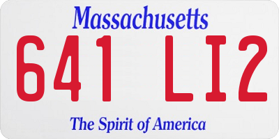 MA license plate 641LI2