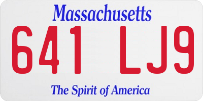 MA license plate 641LJ9