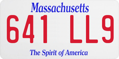 MA license plate 641LL9