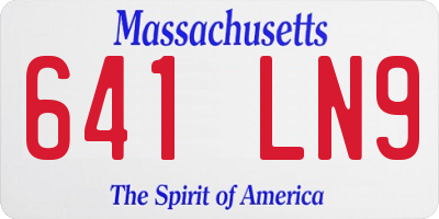 MA license plate 641LN9