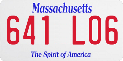 MA license plate 641LO6