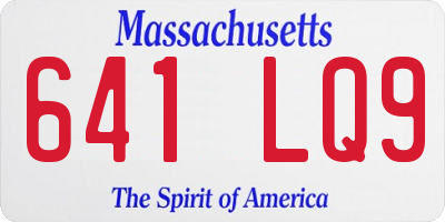 MA license plate 641LQ9