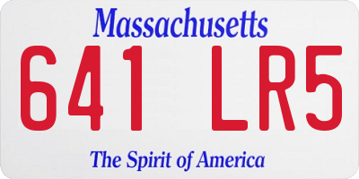 MA license plate 641LR5