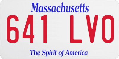 MA license plate 641LV0
