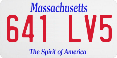 MA license plate 641LV5