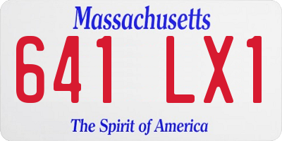 MA license plate 641LX1