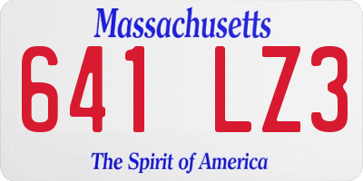 MA license plate 641LZ3