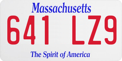 MA license plate 641LZ9