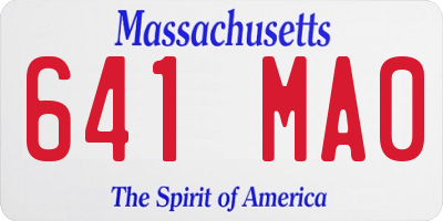MA license plate 641MA0