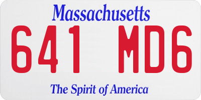 MA license plate 641MD6