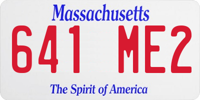MA license plate 641ME2