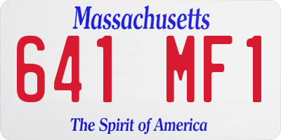 MA license plate 641MF1