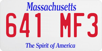 MA license plate 641MF3