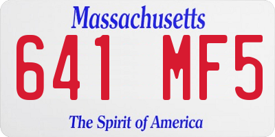 MA license plate 641MF5