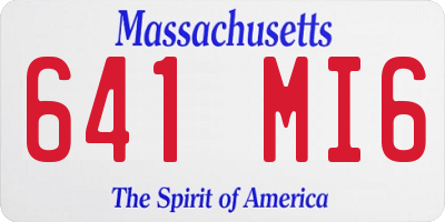 MA license plate 641MI6