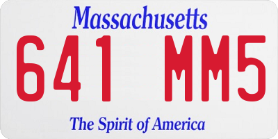 MA license plate 641MM5