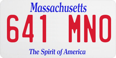 MA license plate 641MN0