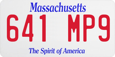 MA license plate 641MP9