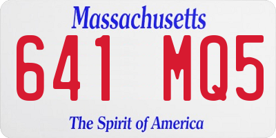 MA license plate 641MQ5