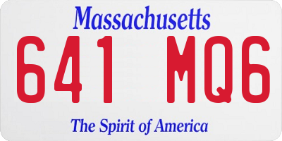 MA license plate 641MQ6