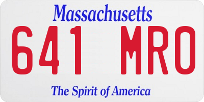 MA license plate 641MR0