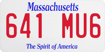 MA license plate 641MU6