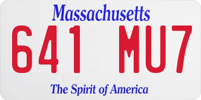 MA license plate 641MU7